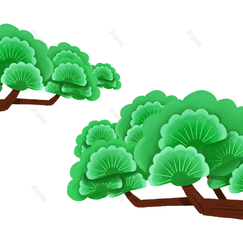 中国风图片,树叶元素,植物素材PNG,松树免抠素材